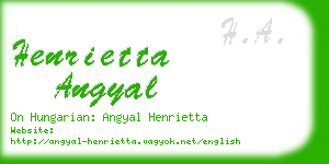 henrietta angyal business card